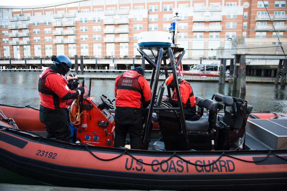 Coast Guard Cutter Spencer crew prepares to get underway in bitter cold