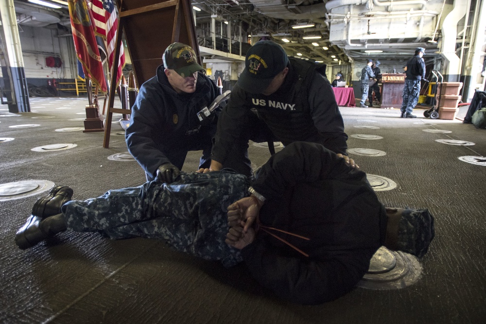 SSDF training and drills aboard USS Bonhomme Richard (LHD 6).