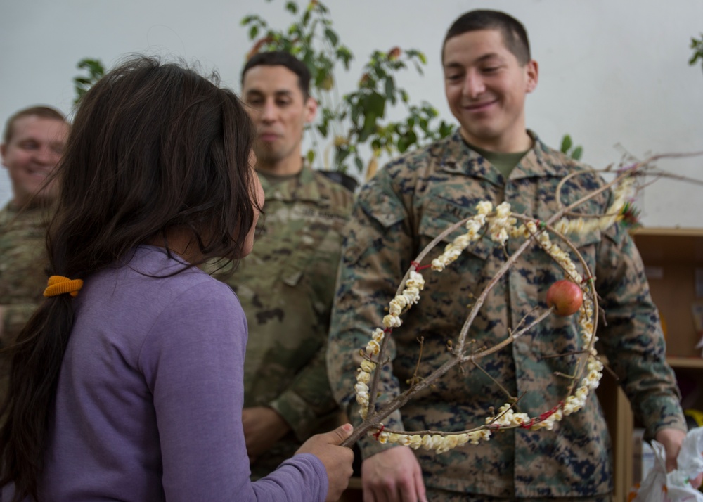 U.S. Marines enjoy time with Bulgarian school children