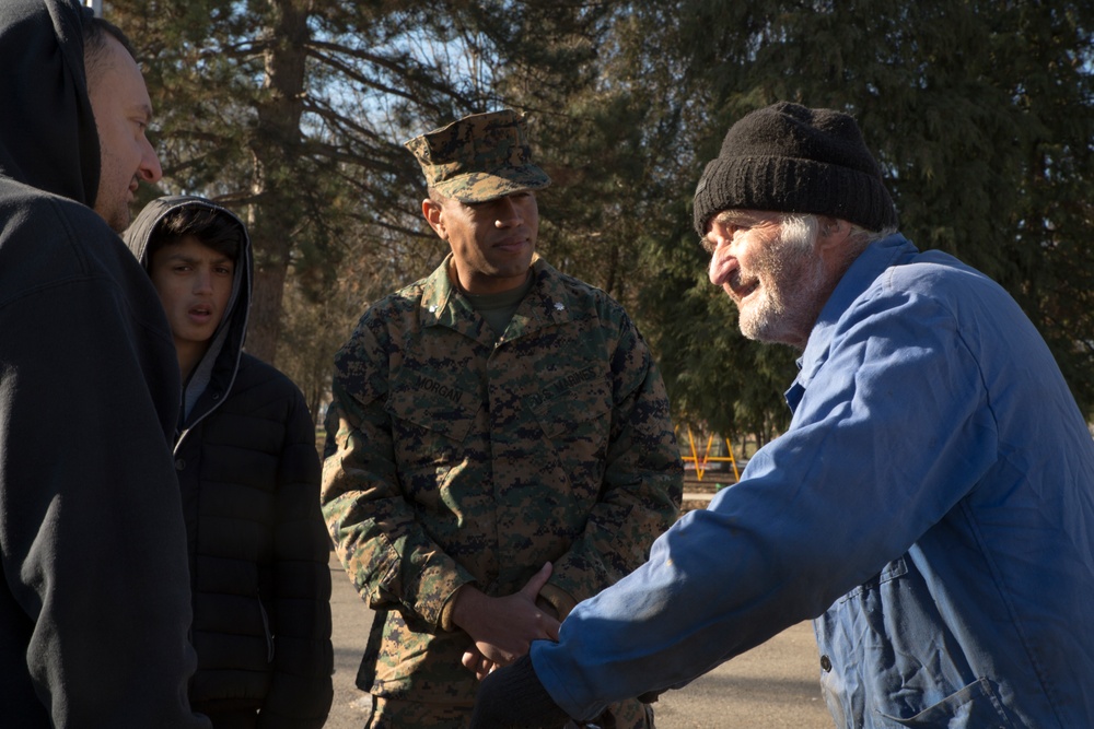 U.S. Marines enjoy time with Bulgarian school children