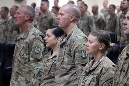 368th Engineer Battalion conducts its first NCO induction ceremony while deployed