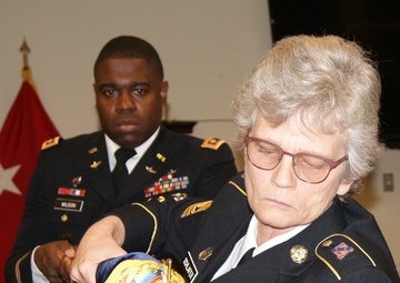 CSM Schlafer Furls Battalion Colors