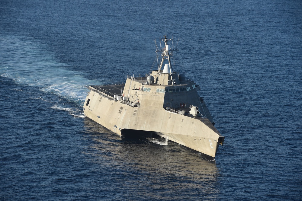 USS Independence (LCS 2) steams off the coast of San Diego