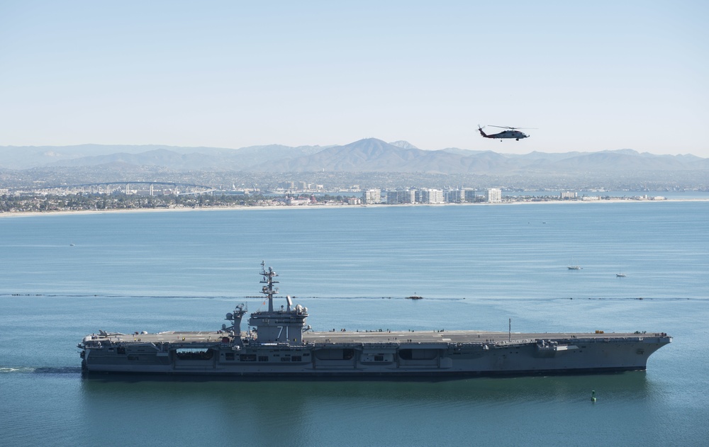 USS Theodore Roosevelt (CVN 71) get underway