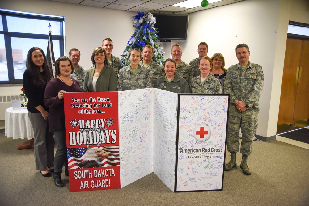 Red Cross delivers holiday card to the 114th Fighter Wing