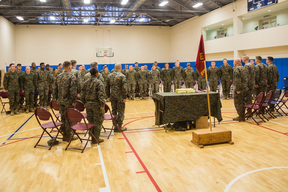 Committed to excellence: Marines participate in sword and guideon manual training