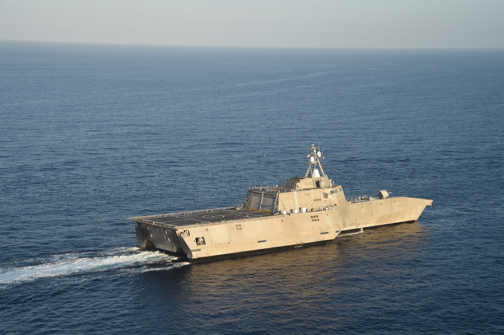USS Independence (LCS 2) steams off the coast of San Diego
