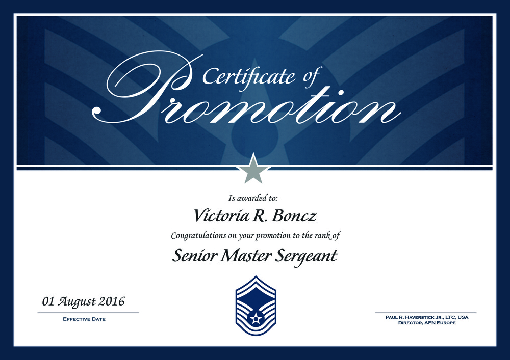 AFNE Promotion Certificate