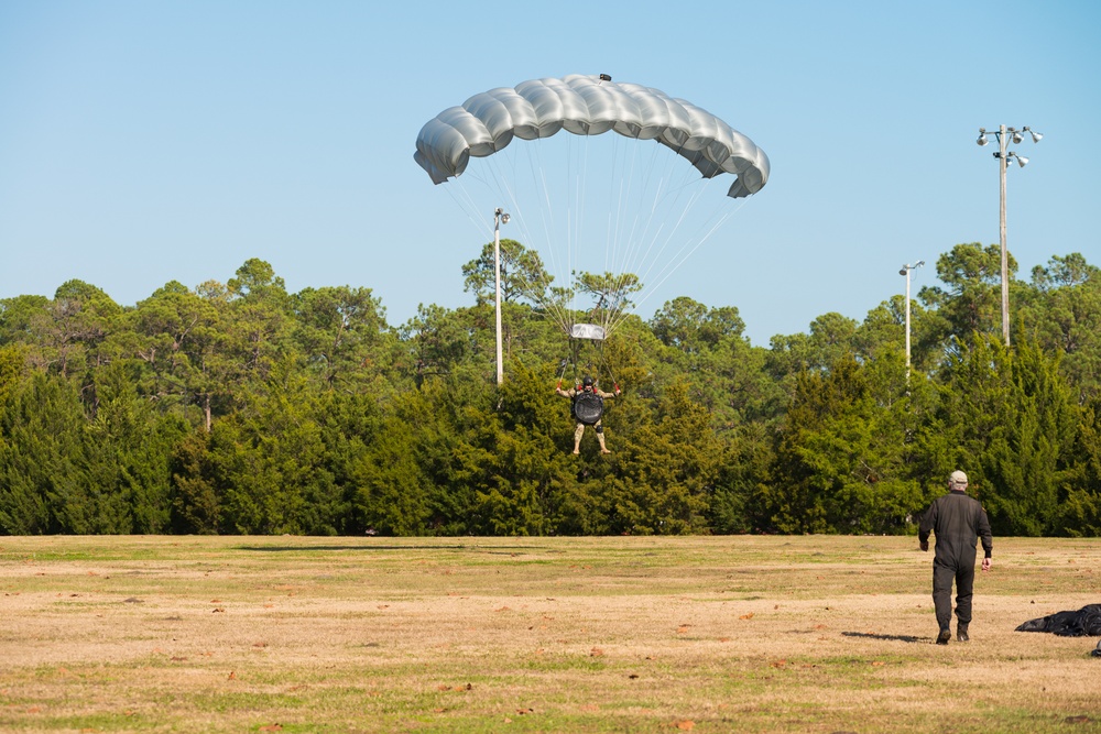 Soldier Jumps in Ceremonial Wreath