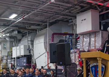 Reserve Officer Training Corps (ROTC) commissioning ceremony aboard the museum USS Midway