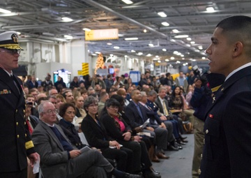 Reserve Officer Training Corps (ROTC) commissioning ceremony aboard the museum USS Midway