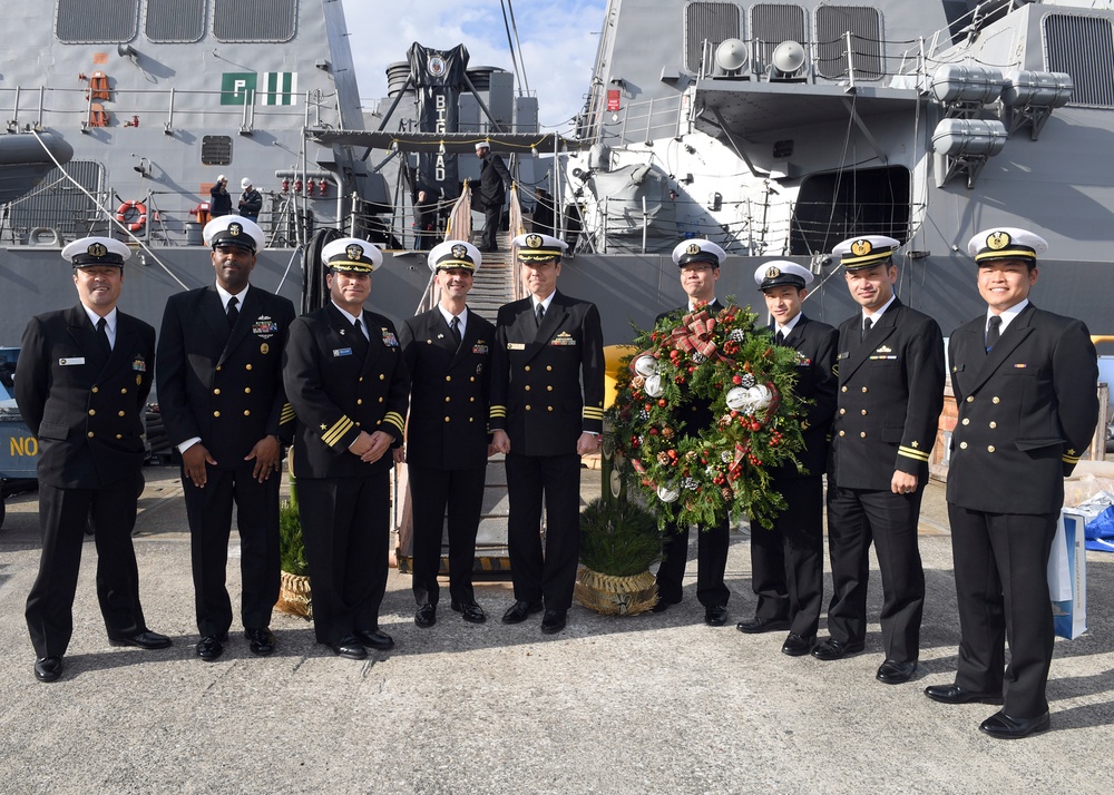 USS John S. McCain and JMSDF Wreath Exchange