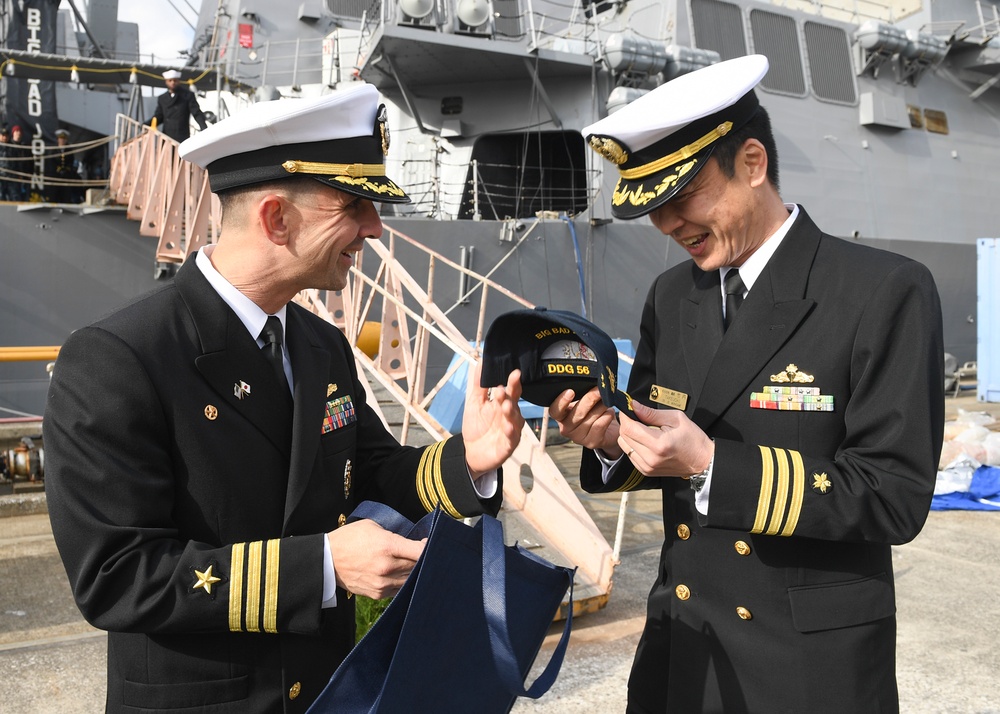 USS John S. McCain and JMSDF Wreath Exchange