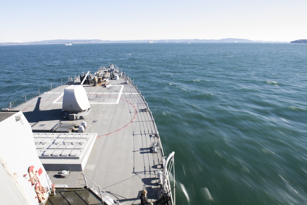 USS John S. McCain Departs Yokosuka, Japan