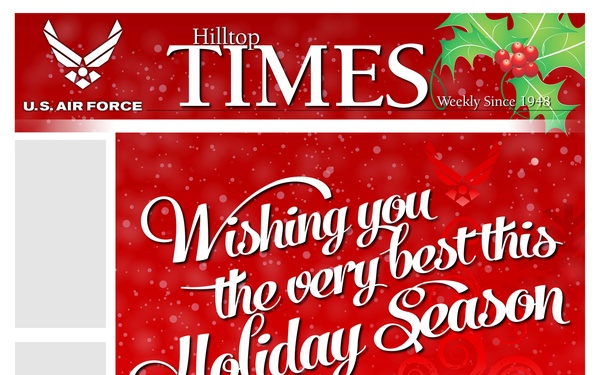 Hilltop Times Newspaper - Holiday Greeting cover 11.5” x 21.5”