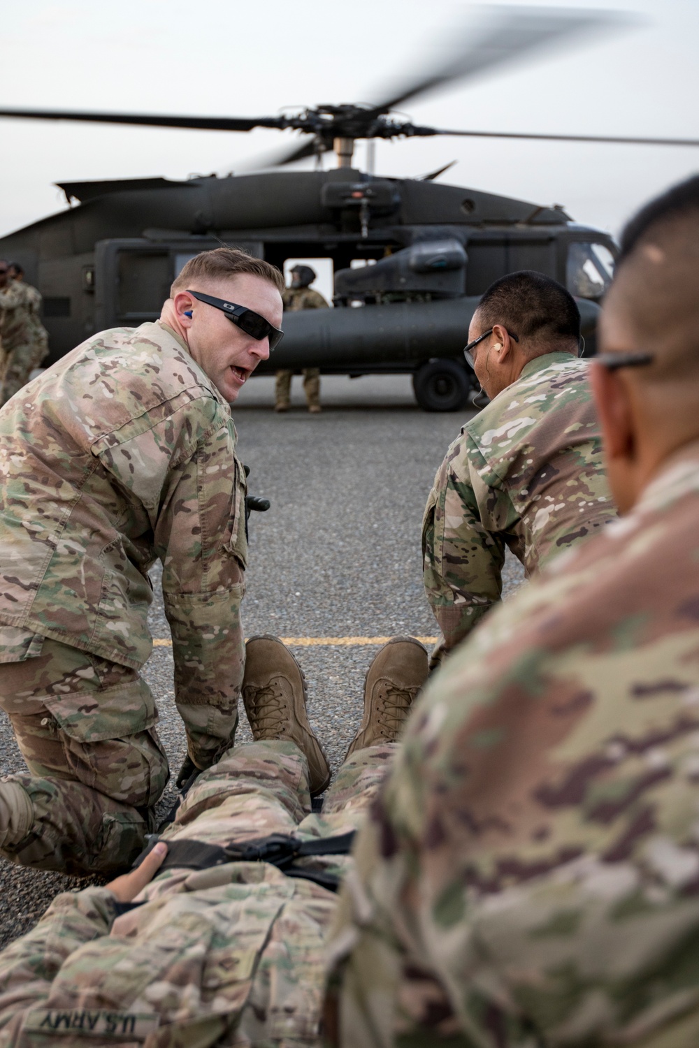 Medical Soldiers train with military working dogs