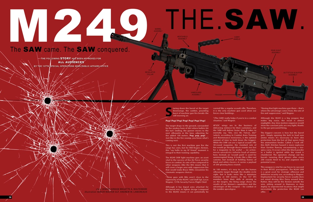 M249 SAW light machine gun layout and design