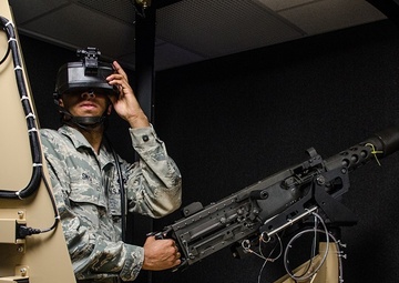 Virtual-reality training used to work on teambuilding, experience for Citizen-Airmen at Camp Clark
