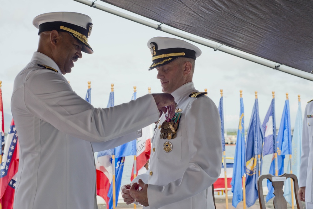 Commander, Destroyer Squadron Three One holds Change of Command