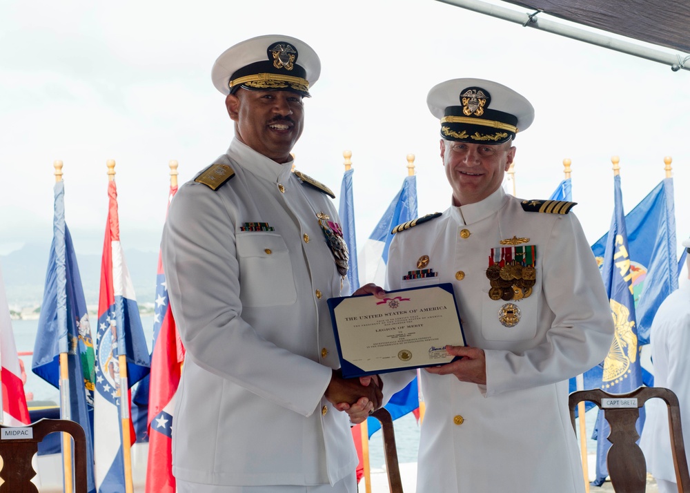 Commander, Destroyer Squadron Three One holds Change of Command