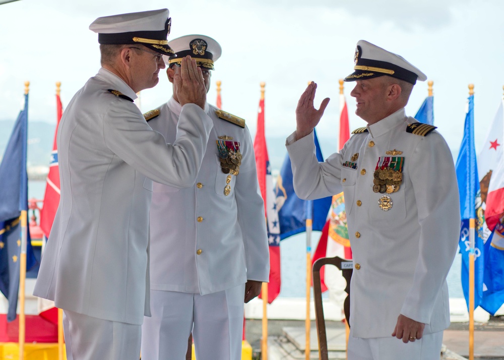 Commander, Destroyer Squadron Three One holds Change of Command