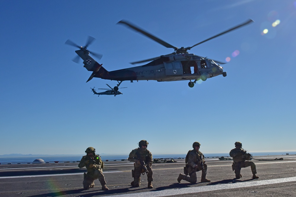 MSST San Diego fast ropes aboard USS Carl Vinson