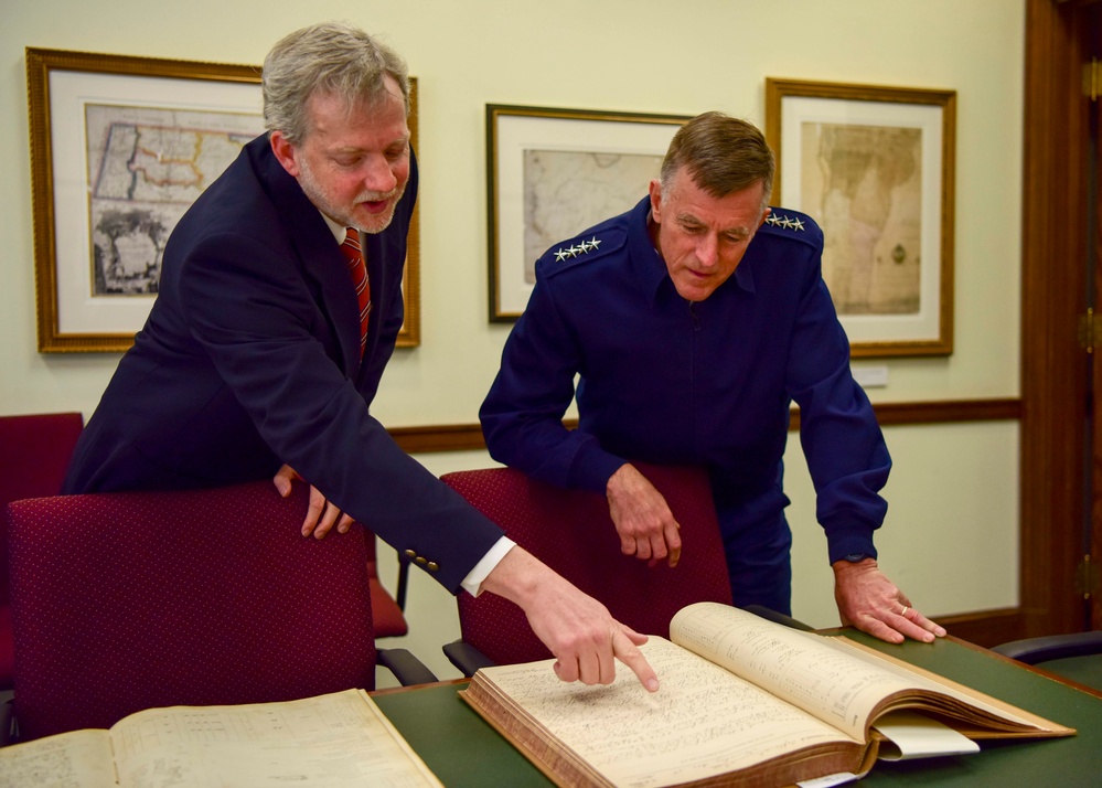 Coast Guard Commandant Adm. Paul Zukunft tours National Archives