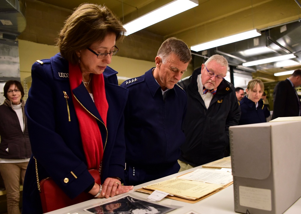 Coast Guard Commandant Adm. Paul Zukunft tours National Archives