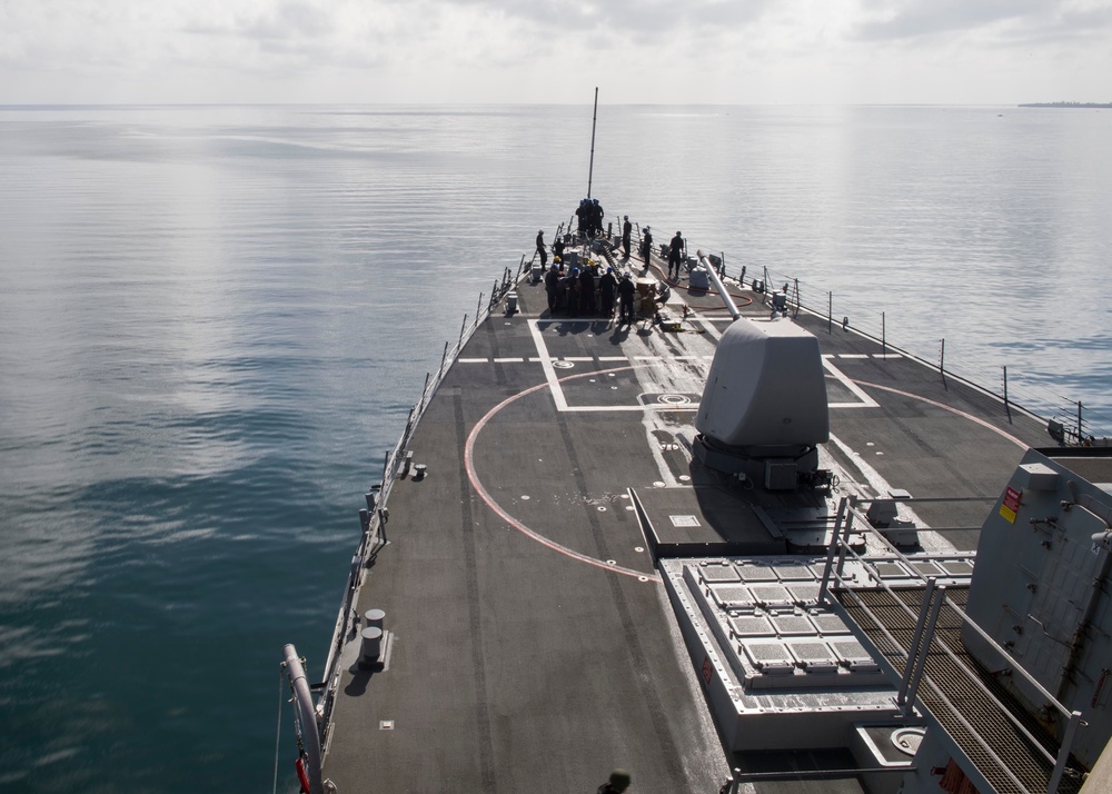 USS John S. McCain Departs Puerto Princesa, Philippines