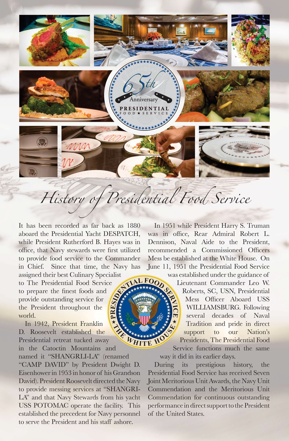 Presidential Food Service 65th Anniversary Poster