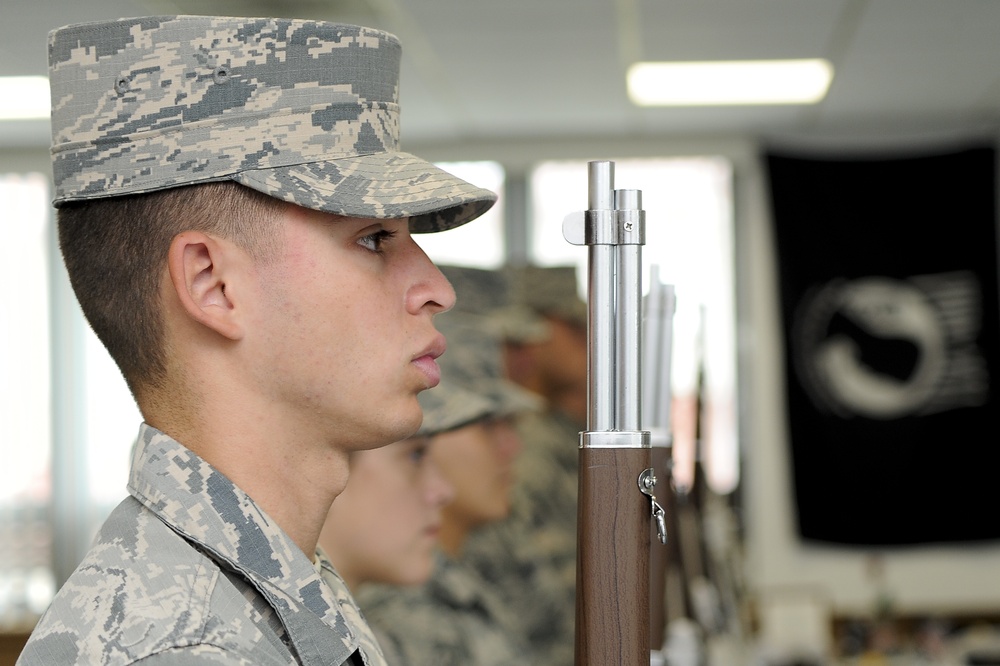 U.S. Air Force Honor Guard instructors train MacDill base honor guard team