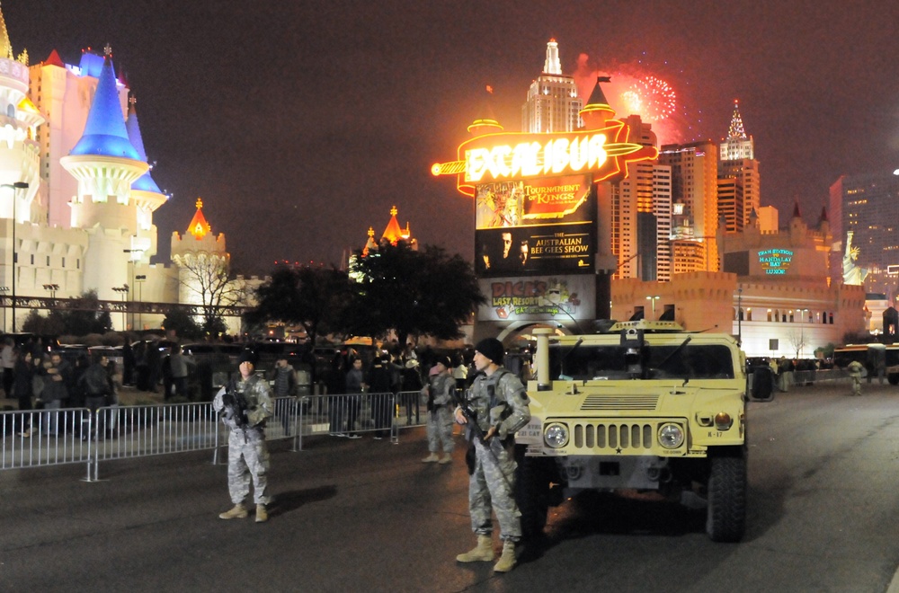 Nevada Guardsmen ring in new year supporting Las Vegas law enforcement