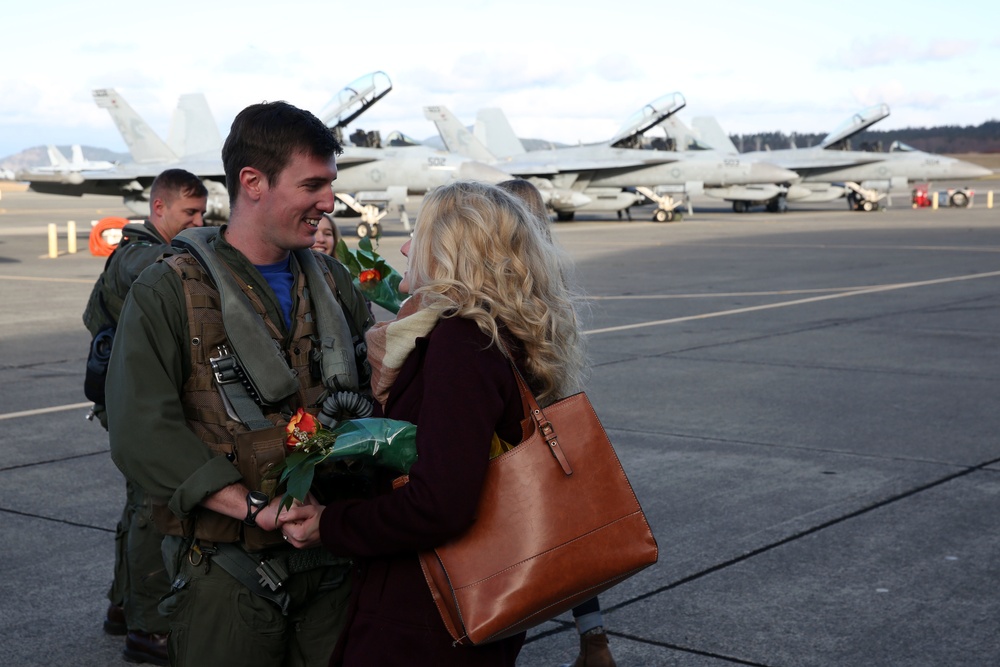 Electronic Attack Squadron 130 returns to Naval Air Station Whidbey Island following deployment