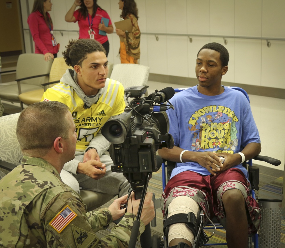 All-American Athletes and Soldiers join forces to bring smiles to kids