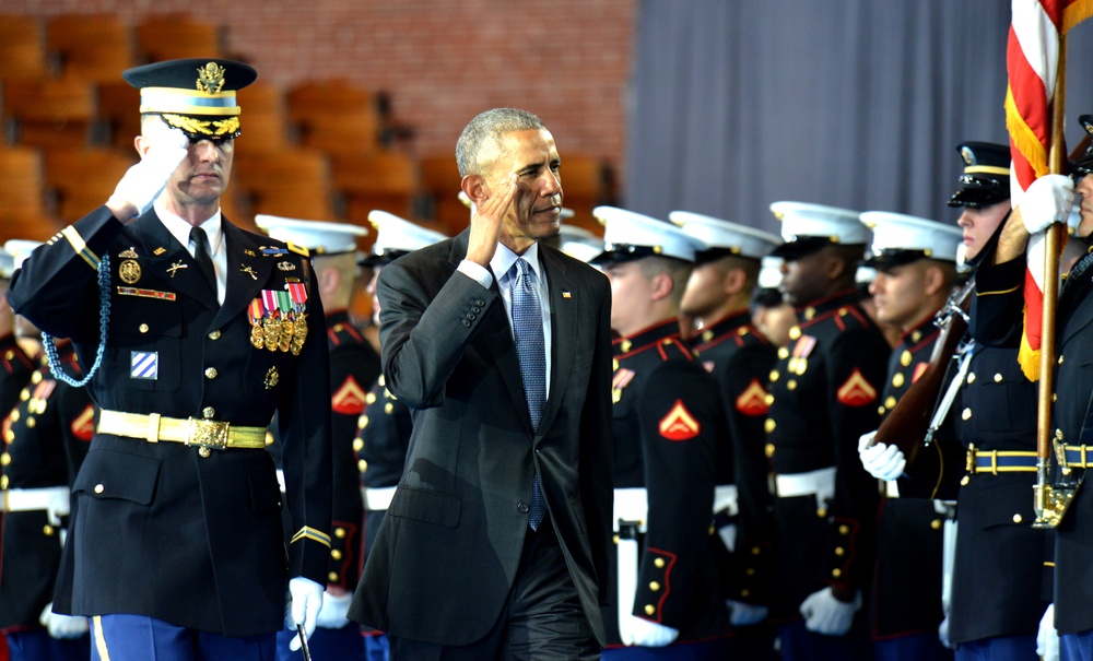 Armed Forces Full Honor Review for President Barack Obama