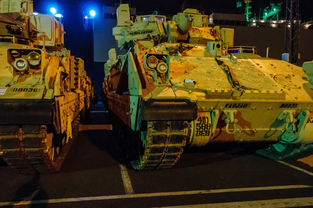 3rd ABCT, 4th ID, railhead operations underway in Bremerhaven, Germany
