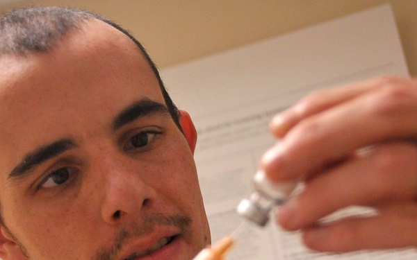 Airmen provide medical services to members during the UTA.