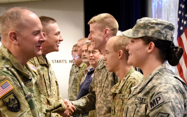 Arkansas Guardsman Receives Coin from Director of the Army National Guard