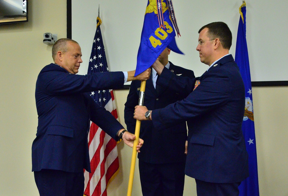 Voss takes command of 403rd Operational Support Squadron