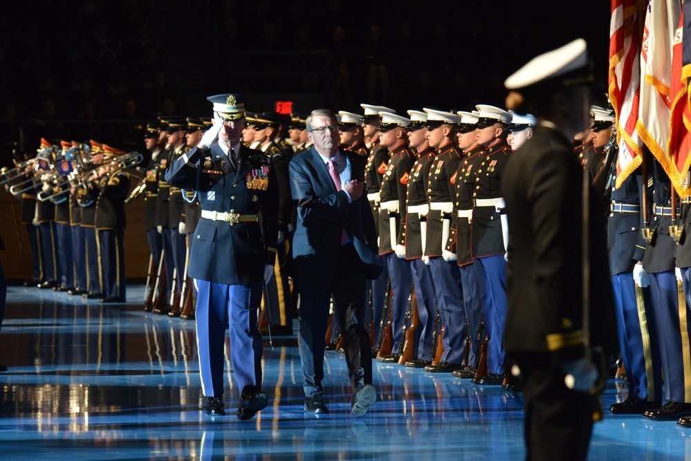 Armed Forces Full Honor Review Farewell Ceremony in honor of the Honorable Aston B. Carter, 25th Secretary of Defense.