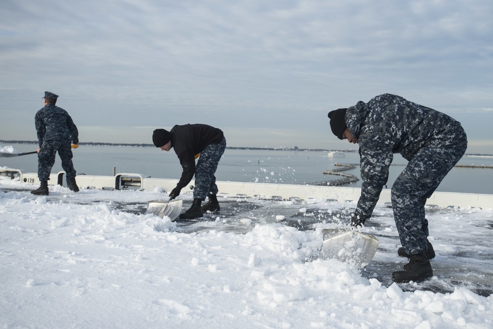 USS Bataan Snow day