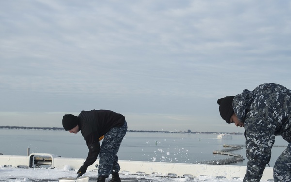 USS Bataan Snow day