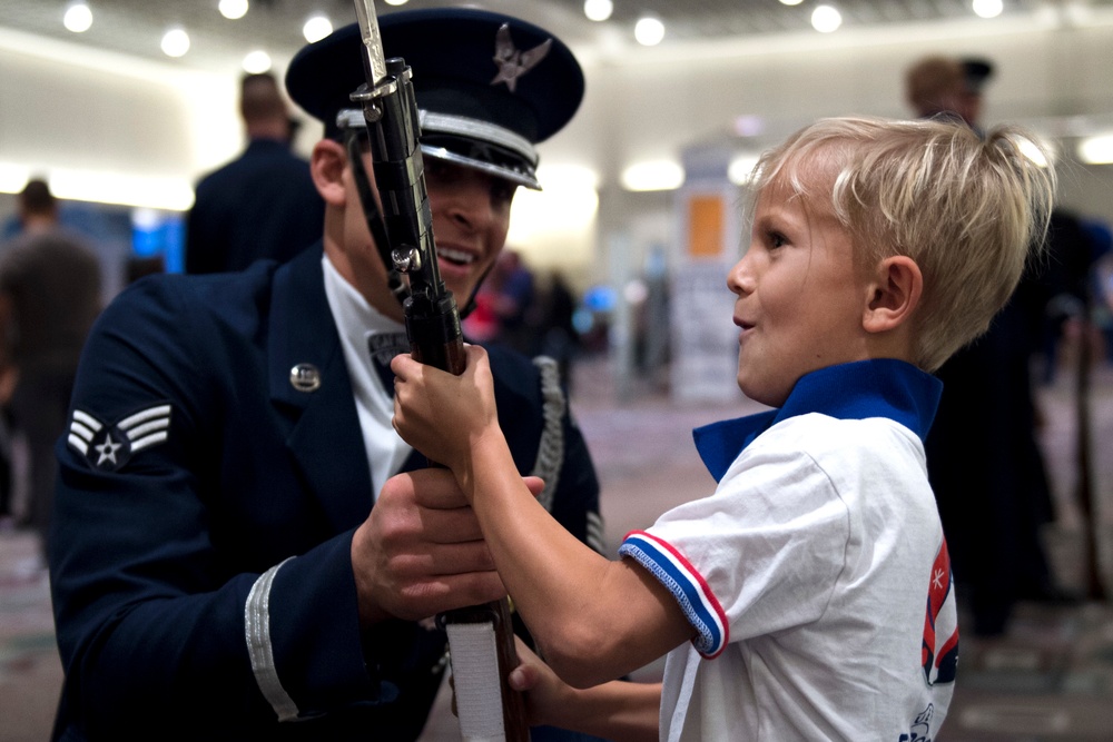AF 70th marched in by honor guard