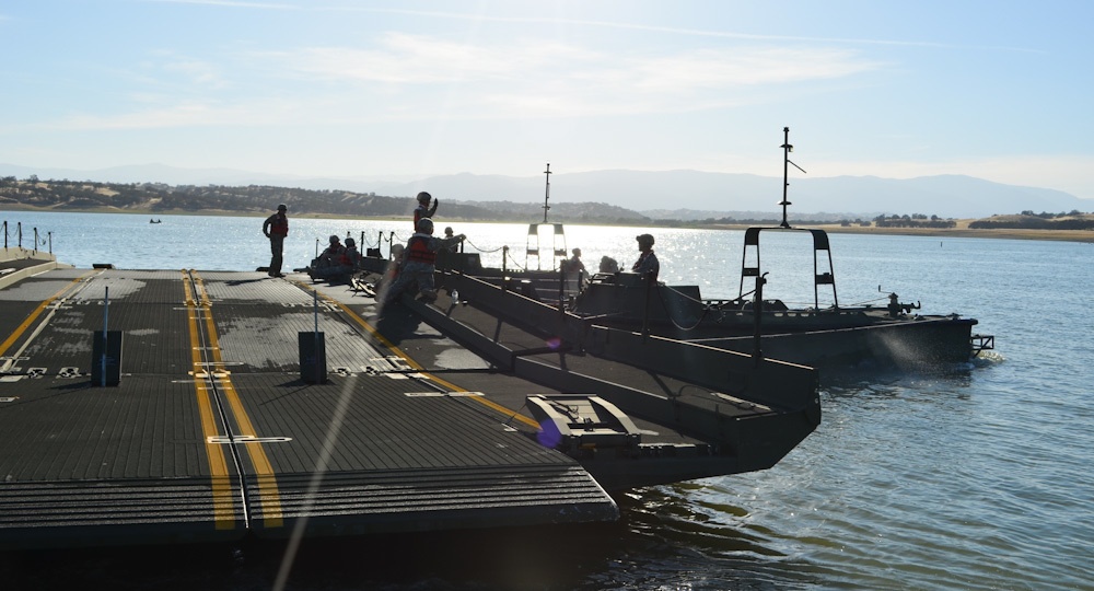 Cal Guard bridges over Black Butte Lake waters