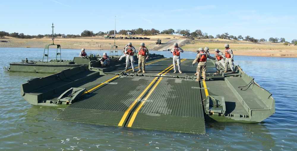 Cal Guard bridges over Black Butte Lake waters