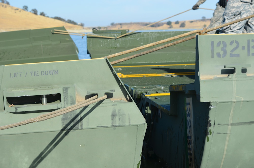 Cal Guard bridges over Black Butte Lake waters