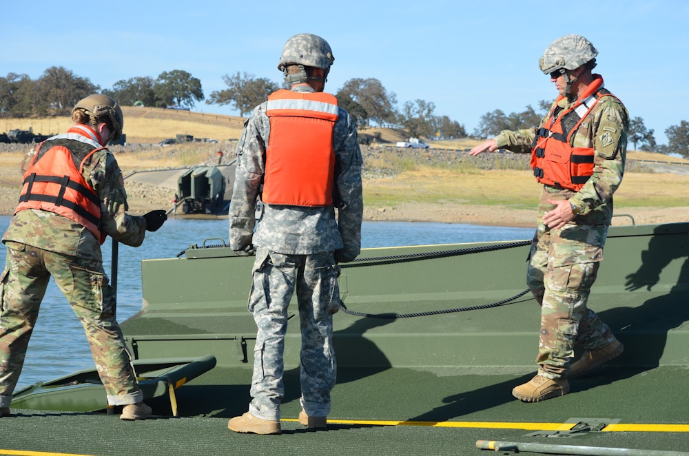 Cal Guard bridges over Black Butte Lake waters