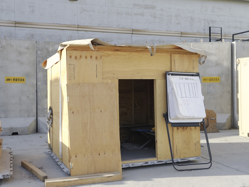 Soldiers Build Modular Huts for Austere Locations in Afghanistan
