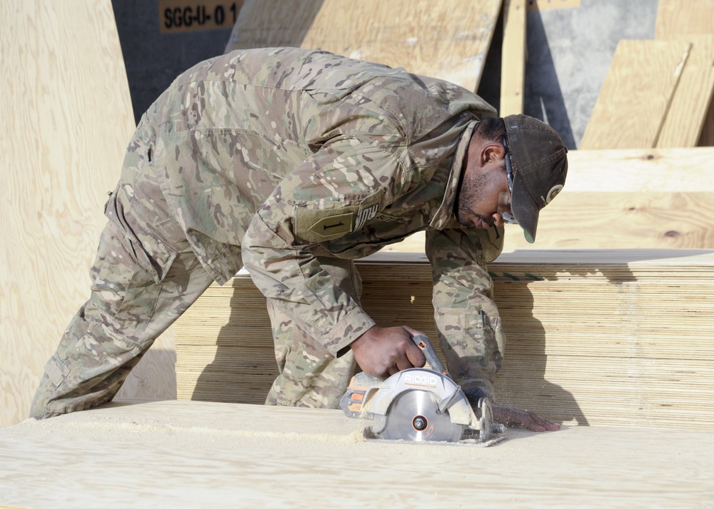 Soldiers Build Modular Huts for Austere Locations in Afghanistan