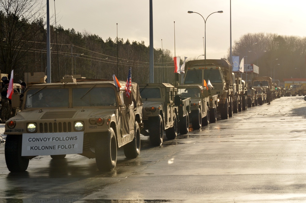 4th ID crosses the border into Poland after three-day convoy
